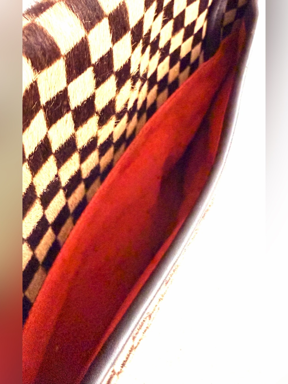 LOUIS VUITTON Damier Sauvage Lion M92131 Calf Hair Handbag Rare - Picture 15 of 16